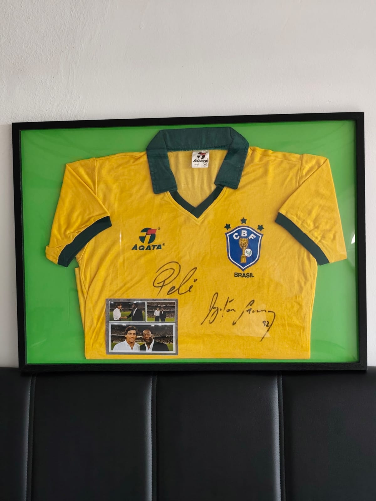 Brazil National Team Jersey (Ágata/CBF) — Dual-Signed by Pelé & Ayrton Senna, 1992