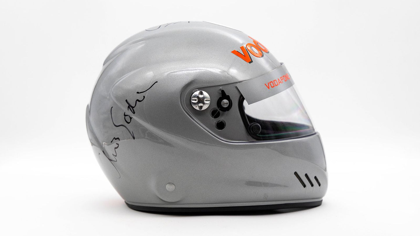 LEWIS HAMILTON — VODAFONE McLAREN MERCEDES HOT LAPS HELMET, SIGNED