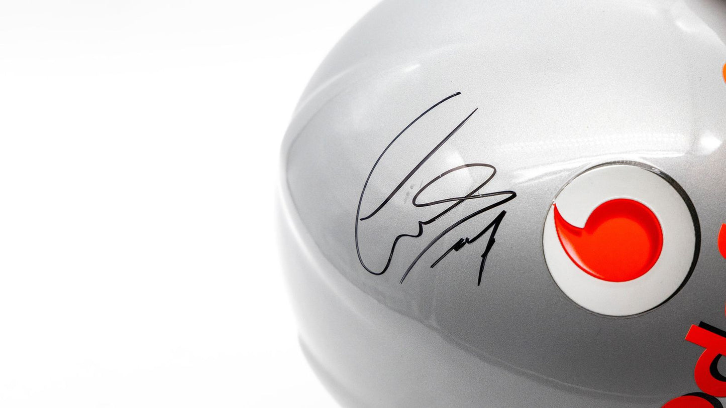 LEWIS HAMILTON — VODAFONE McLAREN MERCEDES HOT LAPS HELMET, SIGNED