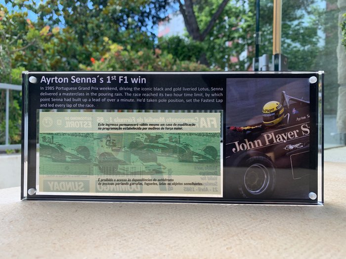 1985 Estoril Grand Prix Ticket – Ayrton Senna’s First Formula 1 Victory | Original Race-Day Admission