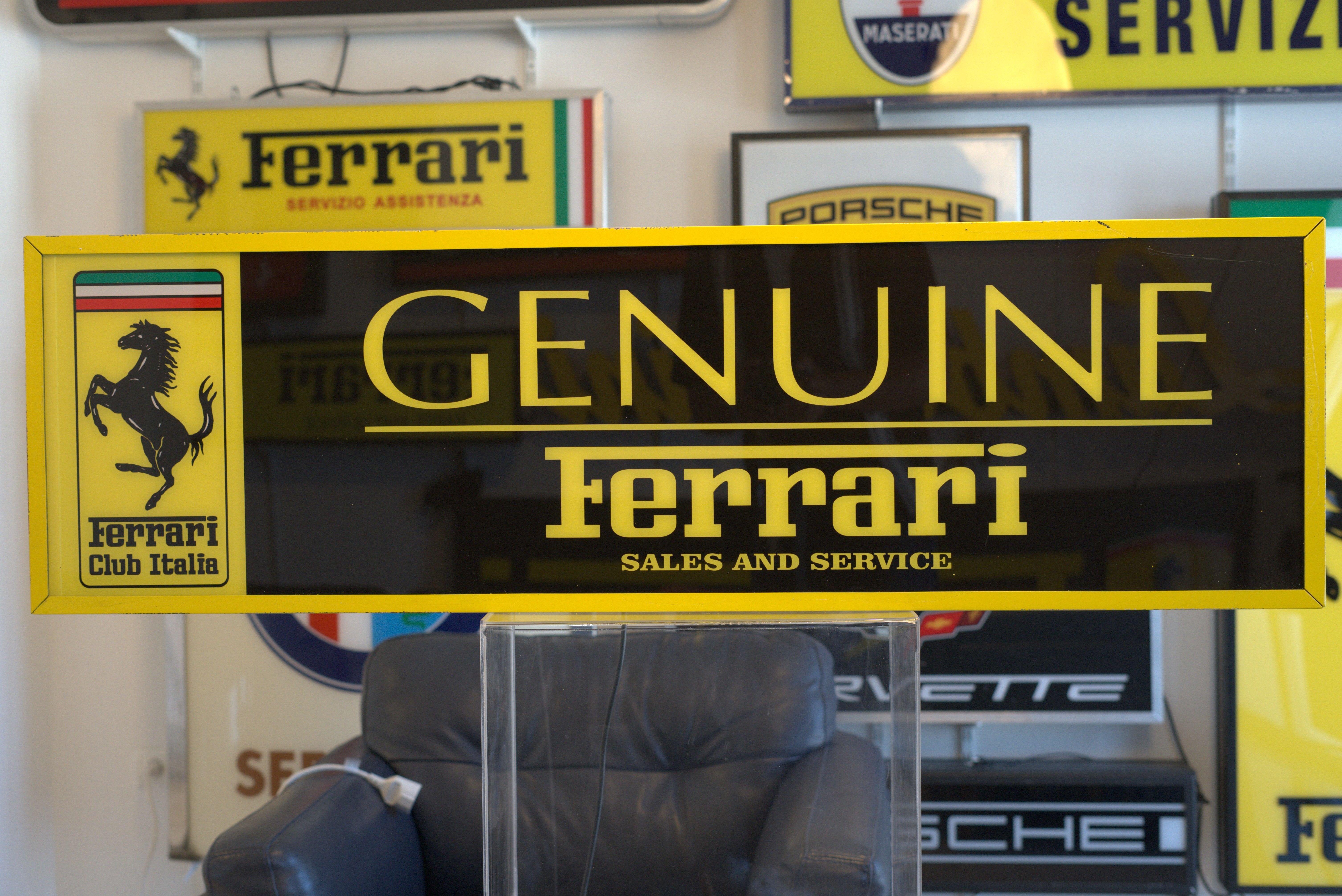 1990s Ferrari Genuine Sales & Services illuminated sign – F1 Lounge