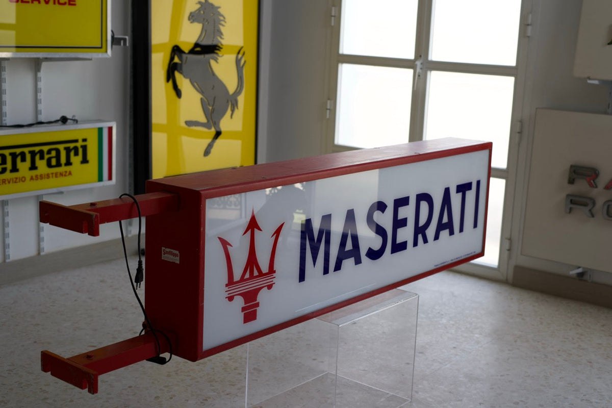 Maserati Led Sign 2003 Maserati official dealership illuminated double side sign – F1 Lounge