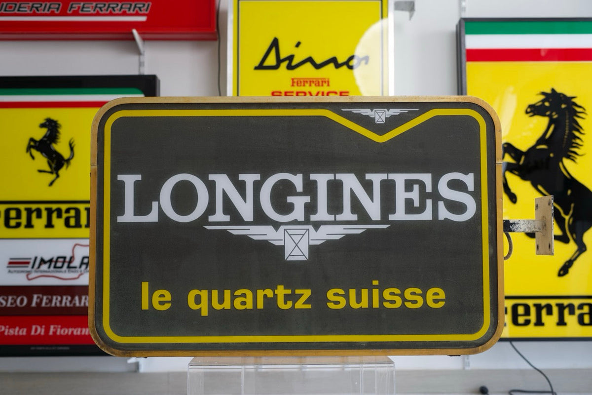 Longines Sign 1980s Longines official dealer double side illuminated sign – F1 Lounge