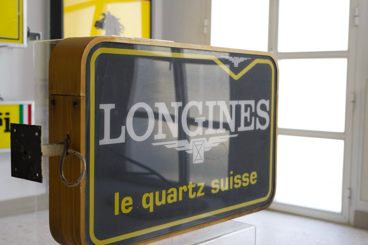 Longines Sign 1980s Longines official dealer double side illuminated sign – F1 Lounge