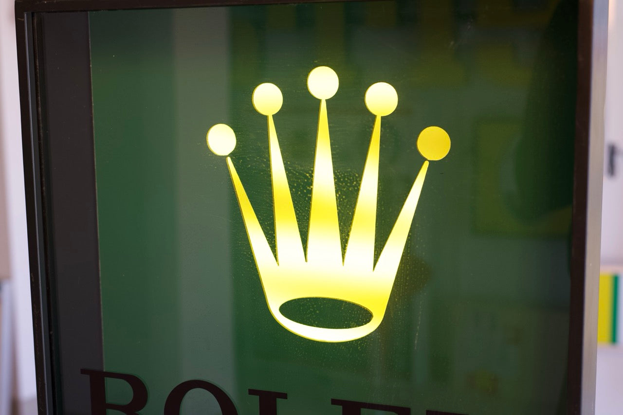 Exhibit Only Sign Vintage Rolex Light-Up Display Sign – F1 Lounge
