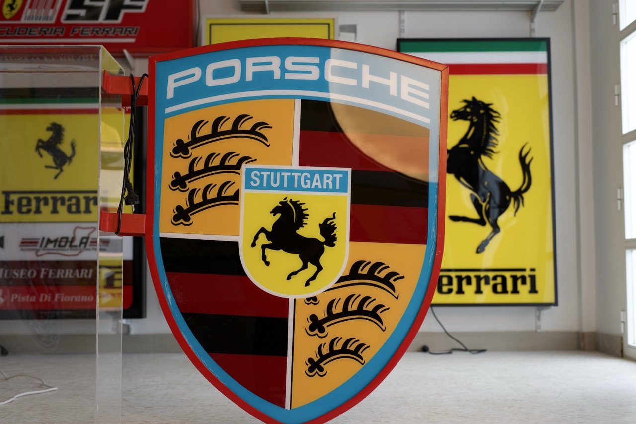 Porsche Crest Illuminated Sign
