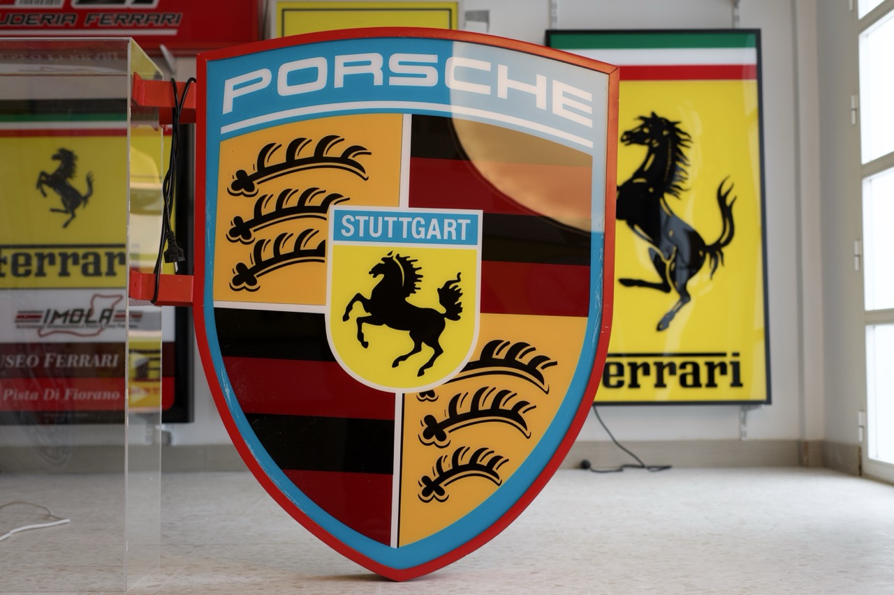 Porsche Crest Illuminated Sign