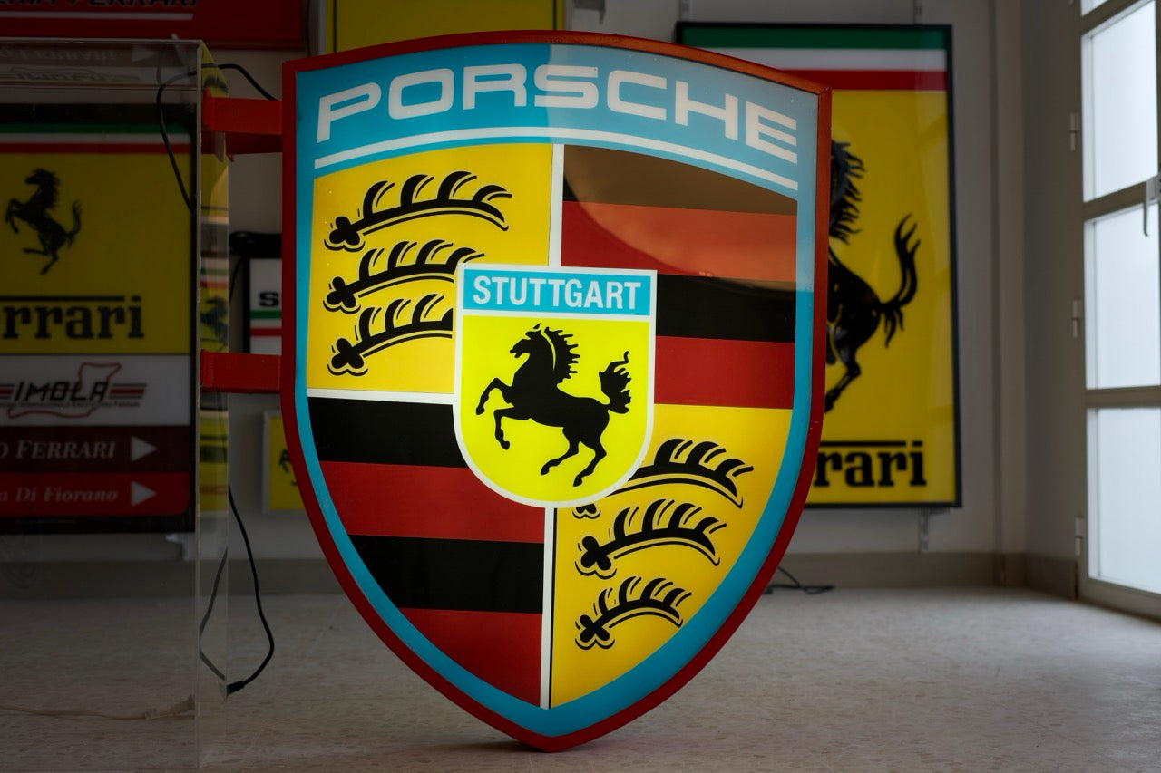 Porsche Crest Illuminated Sign – F1 Lounge
