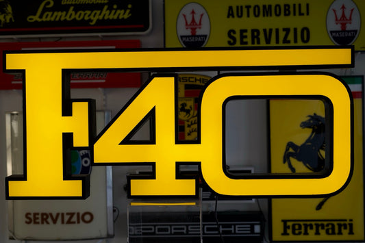 1990s Ferrari F40 official dealership illuminated sign