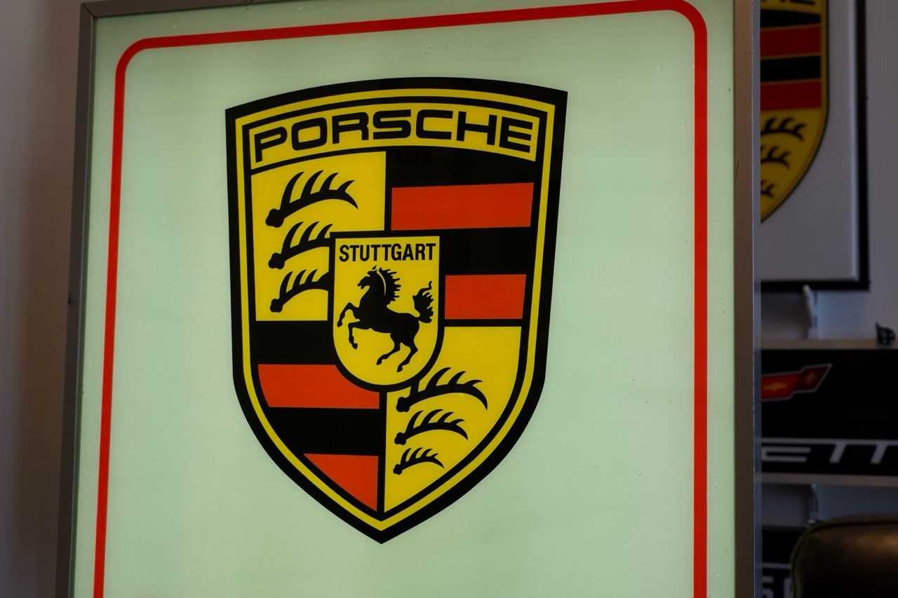 2000s Porsche official dealership Illuminated Ricambi Originali Sign