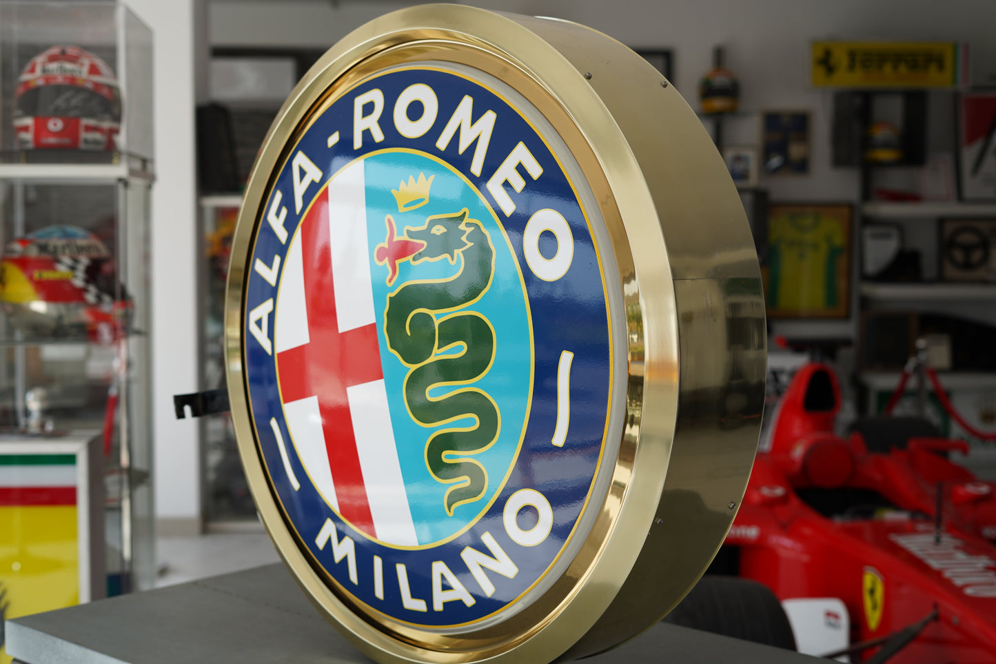 early 2000s Alfa Romeo illuminated dealership sign