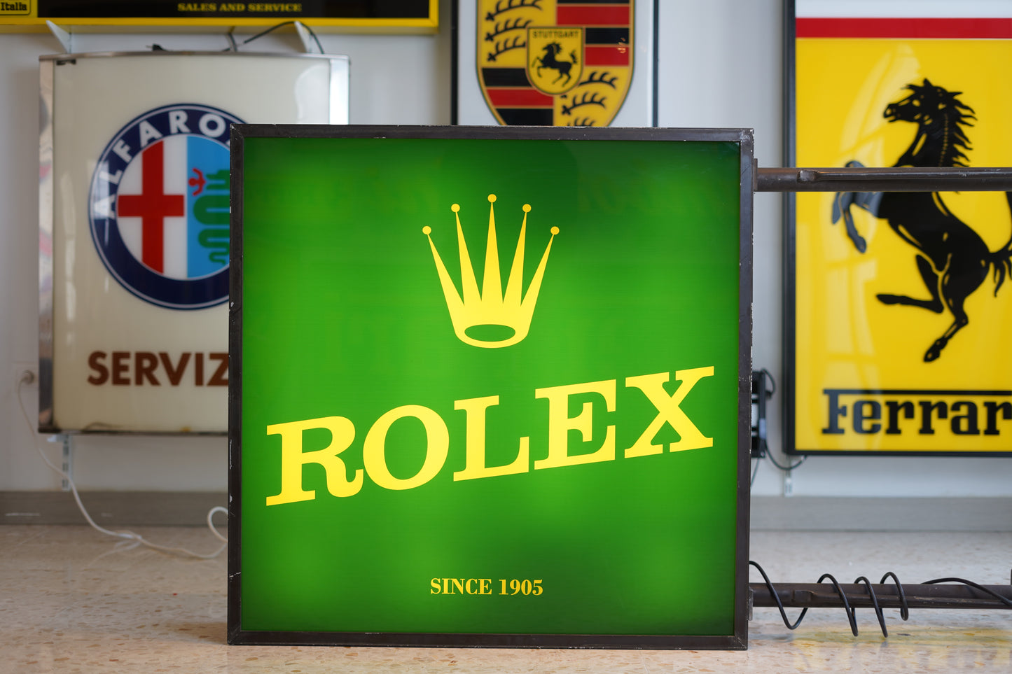 1960s Rolex London official dealer illuminated sign