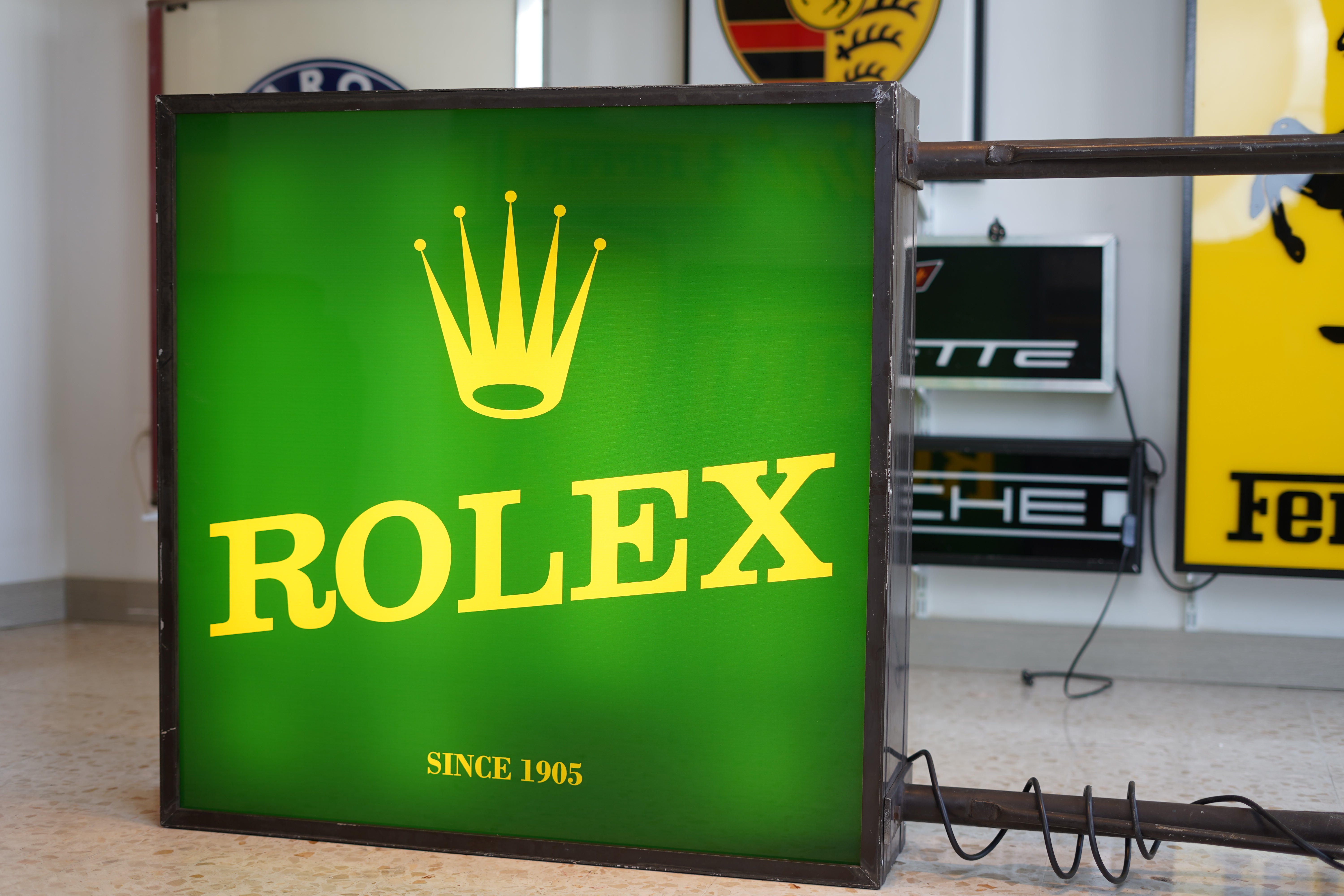 1960s Rolex London official dealer illuminated sign – F1 Lounge
