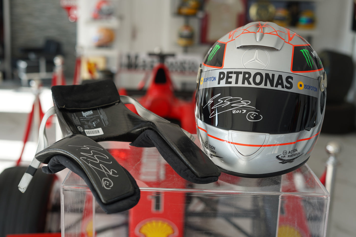 2010 Michael Schumacher race used H.A.N.S system