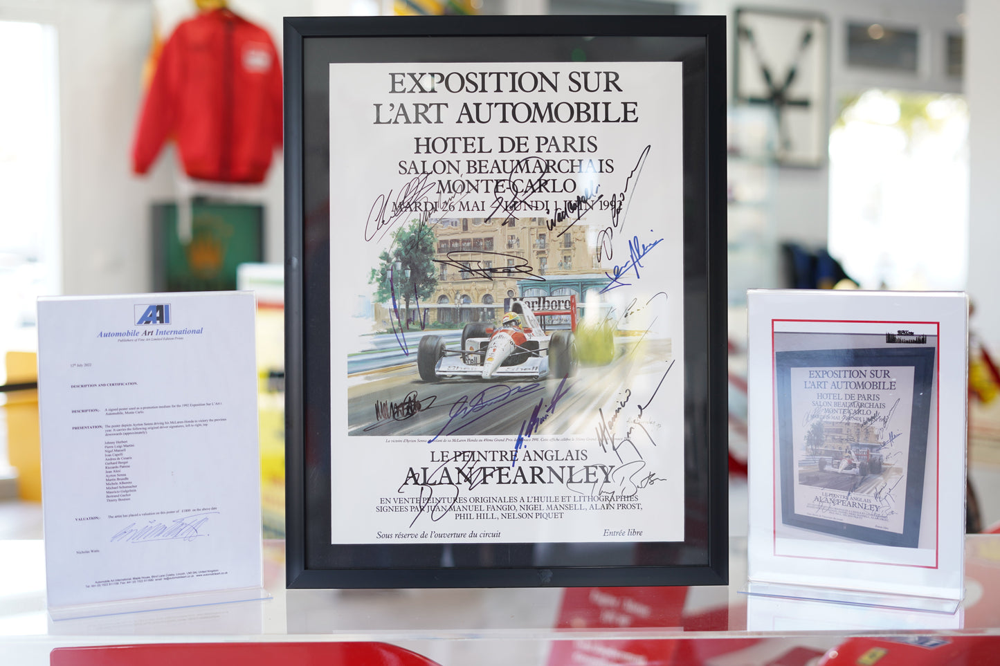 Exposition sur l’Art Automobile, Monte-Carlo, 1992 signed by Ayrton Senna