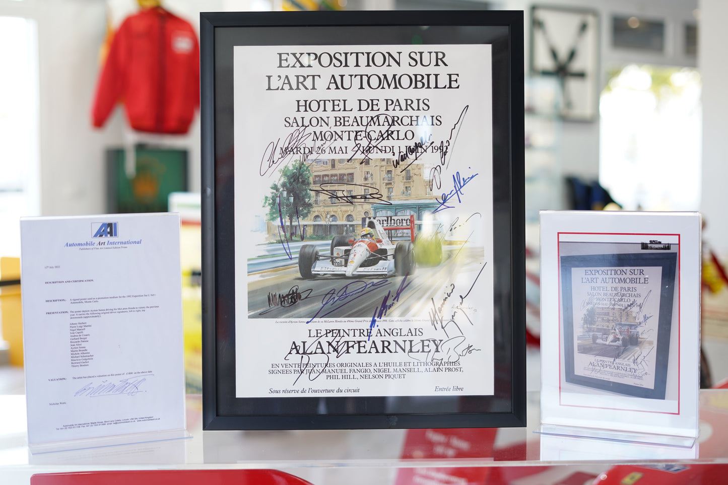 Exposition sur l’Art Automobile, Monte-Carlo, 1992 signed by Ayrton Senna