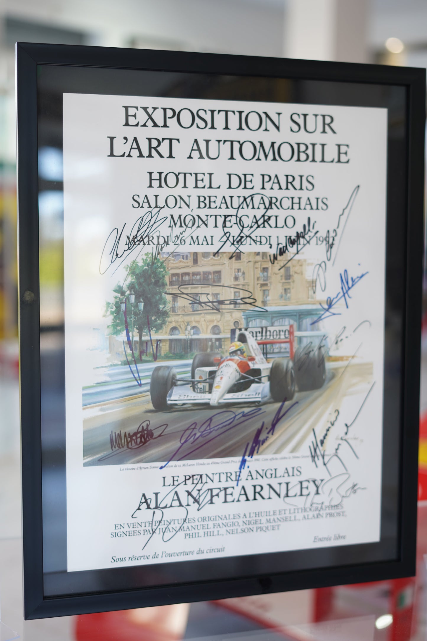 Exposition sur l’Art Automobile, Monte-Carlo, 1992 signed by Ayrton Senna