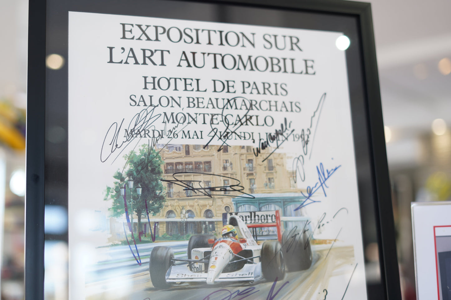 Exposition sur l’Art Automobile, Monte-Carlo, 1992 signed by Ayrton Senna
