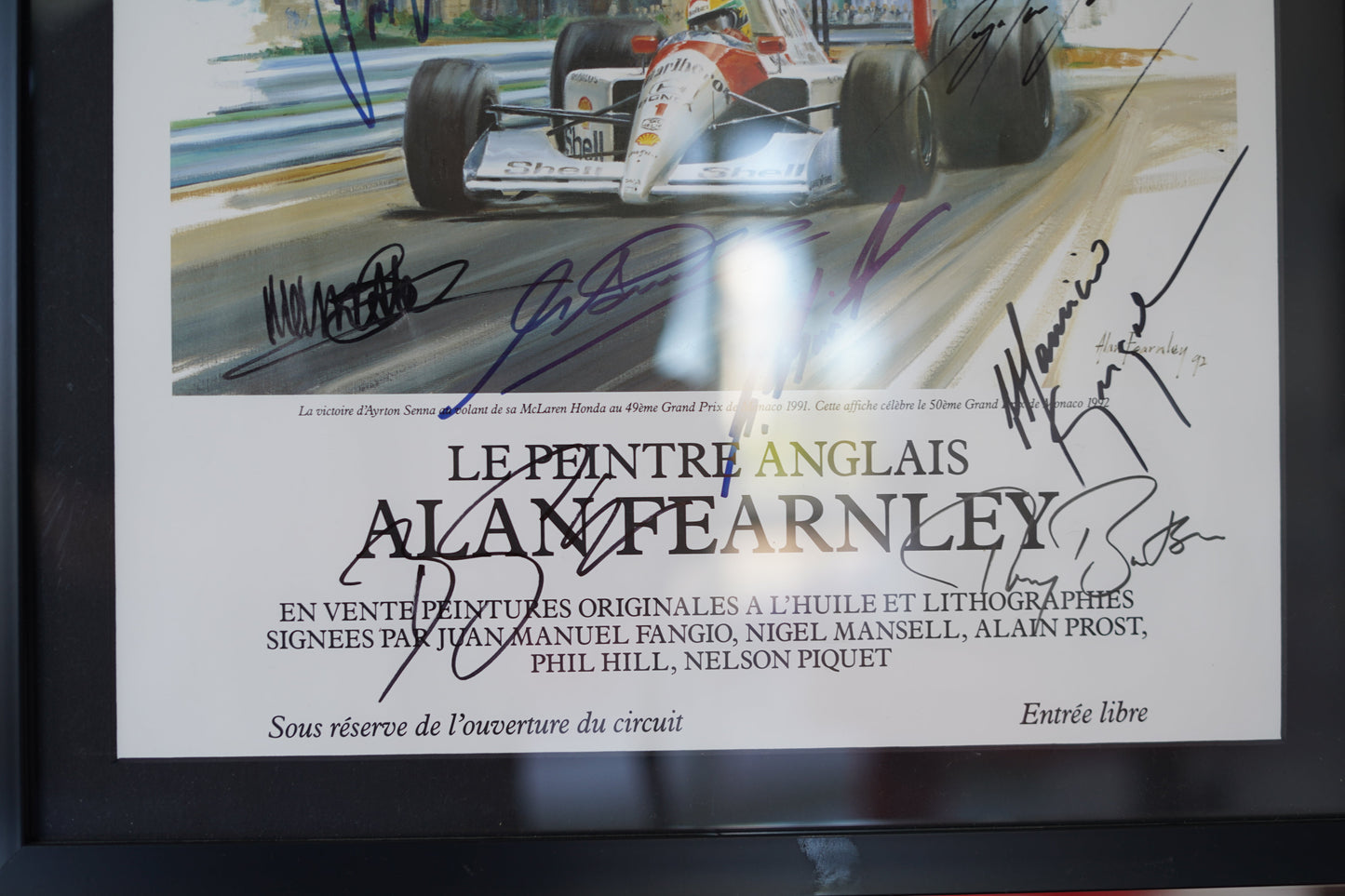 Exposition sur l’Art Automobile, Monte-Carlo, 1992 signed by Ayrton Senna