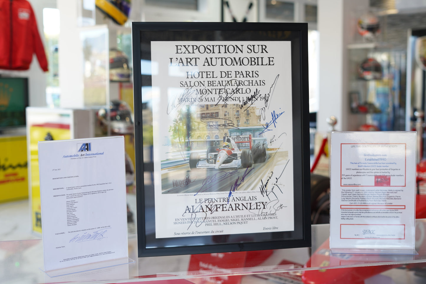 Exposition sur l’Art Automobile, Monte-Carlo, 1992 signed by Ayrton Senna