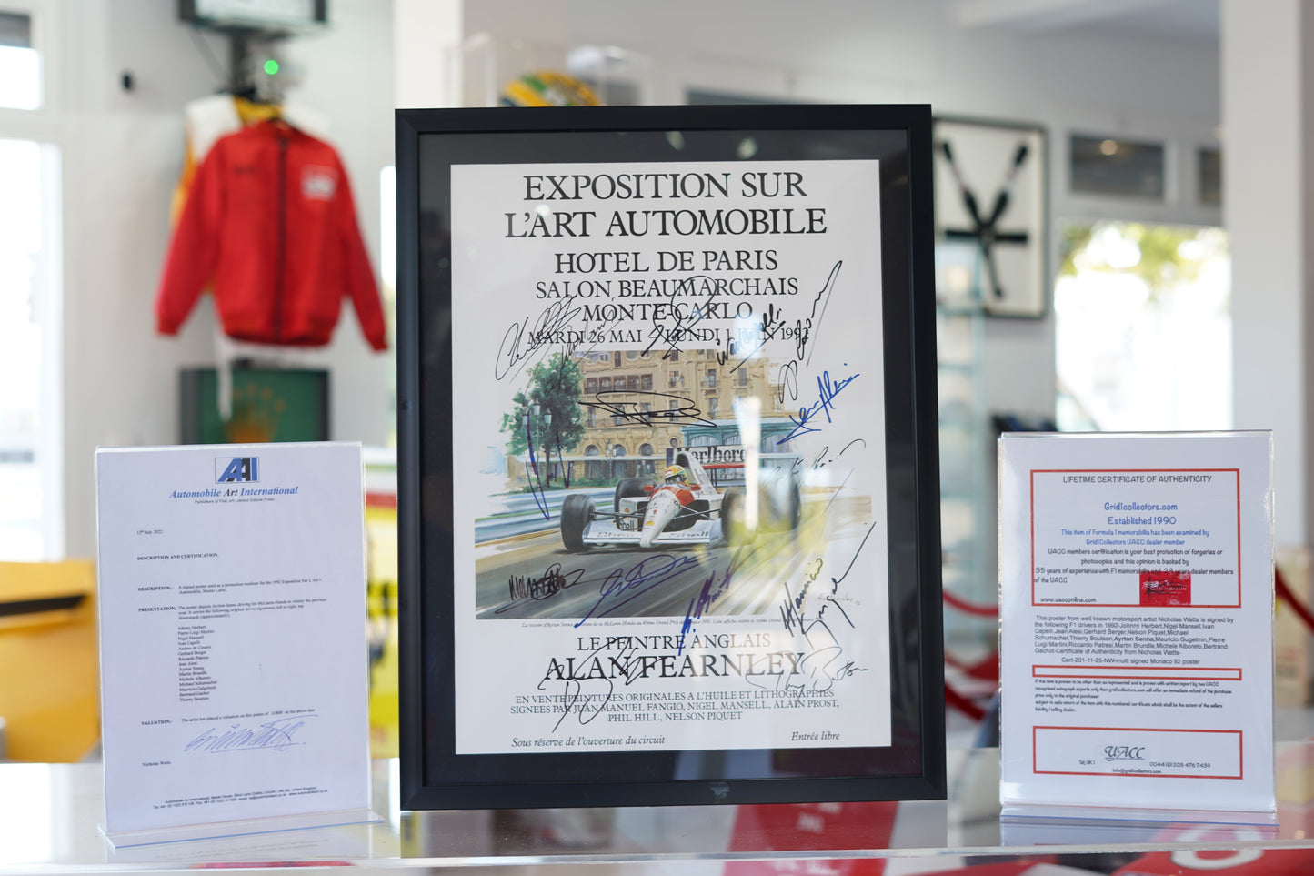 Exposition sur l’Art Automobile, Monte-Carlo, 1992 signed by Ayrton Senna
