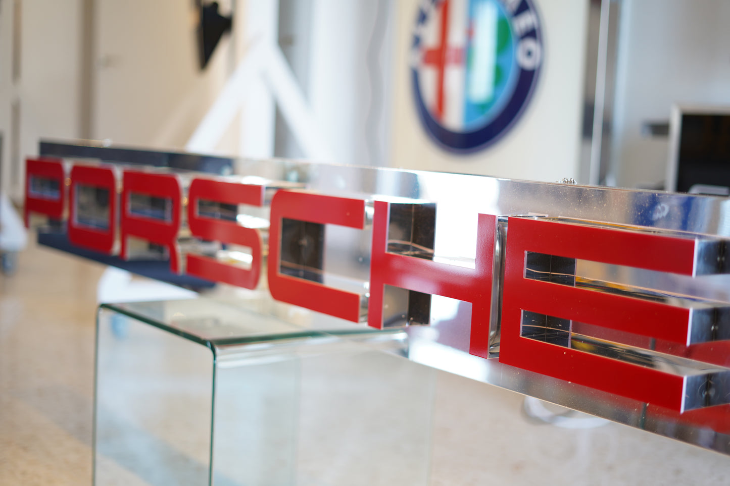 Porsche Illuminated Reflective Dealer Sign