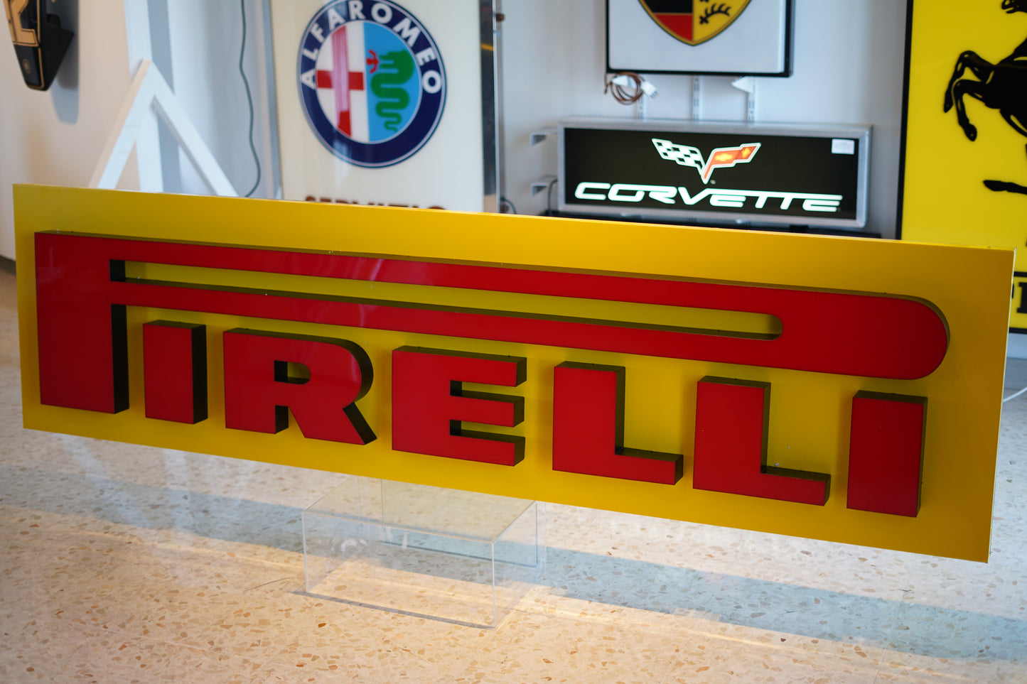 Pirelli Dealer Sign – Classic Yellow & Red Heritage Display