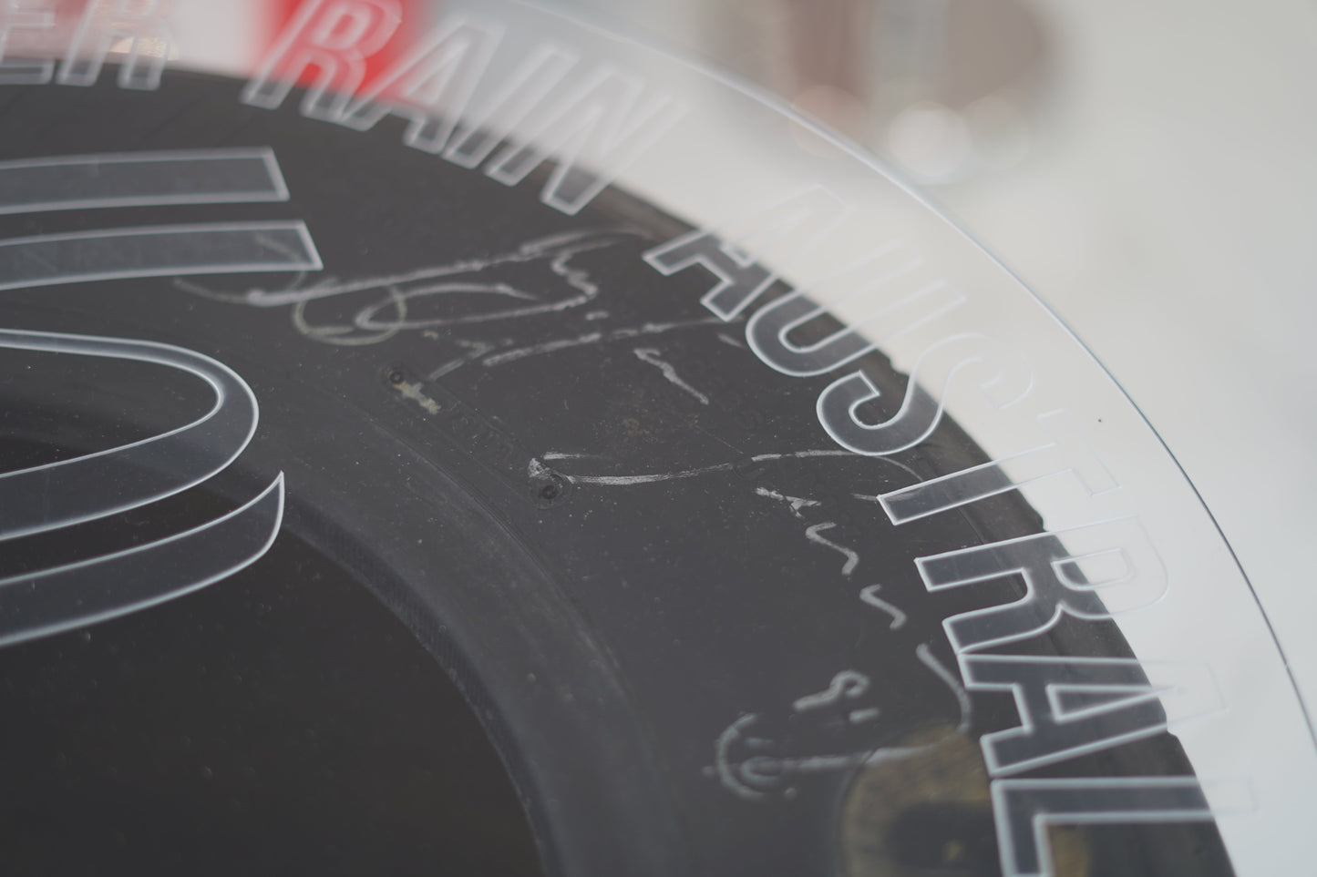 1991 Ayrton Senna MP4/6 front tire table signed