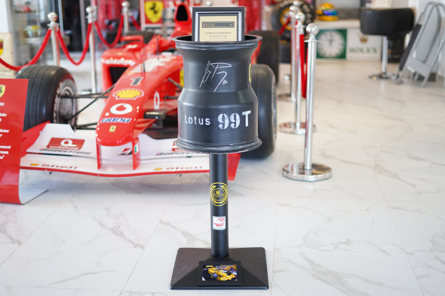 1987 Ayrton Senna Lotus 99T O.Z. rear rim sculpture signed and dated