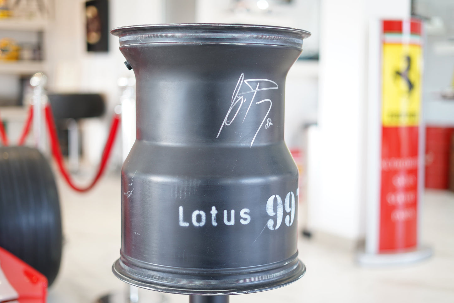 1987 Ayrton Senna Lotus 99T O.Z. rear rim sculpture signed and dated