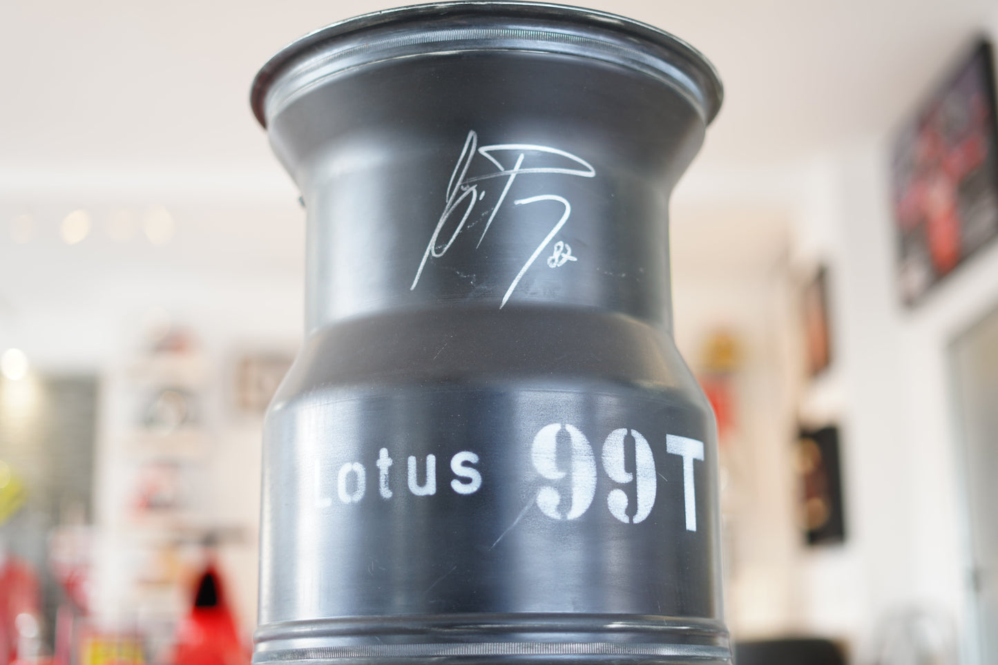 1987 Ayrton Senna Lotus 99T O.Z. rear rim sculpture signed and dated