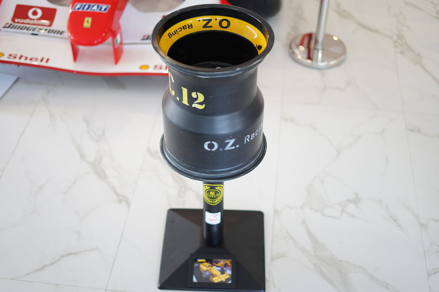 1987 Ayrton Senna Lotus 99T O.Z. rear rim sculpture signed and dated