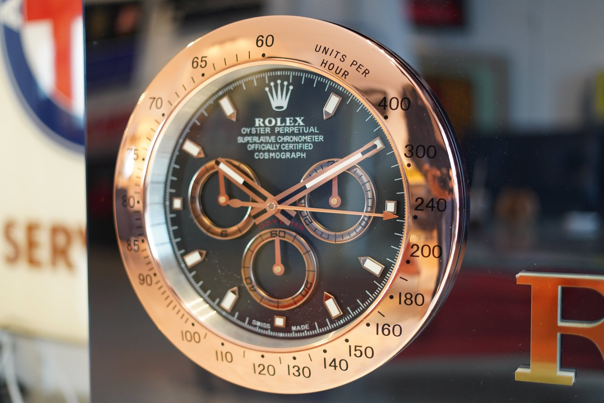 Rolex 2-Clock Reflective Illuminated Sign - Formula 1 Memorabilia