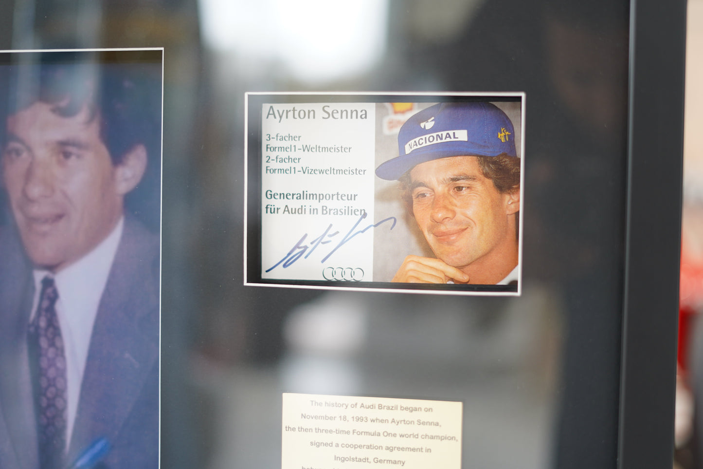 1993 Ayrton Senna Audi Brazil Conference Card – Hand Signed