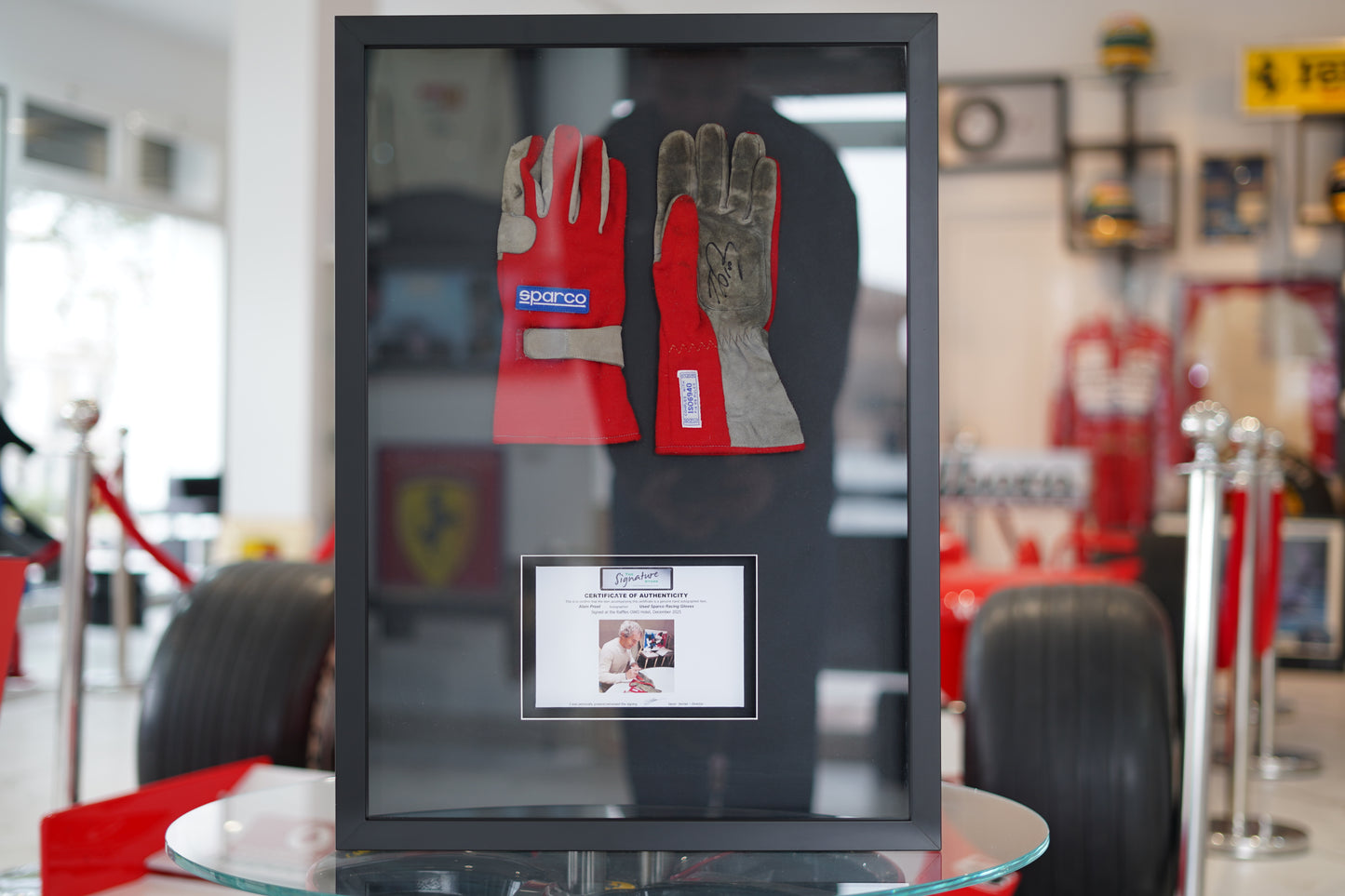 Alain Prost Signed used Sparco race used gloves