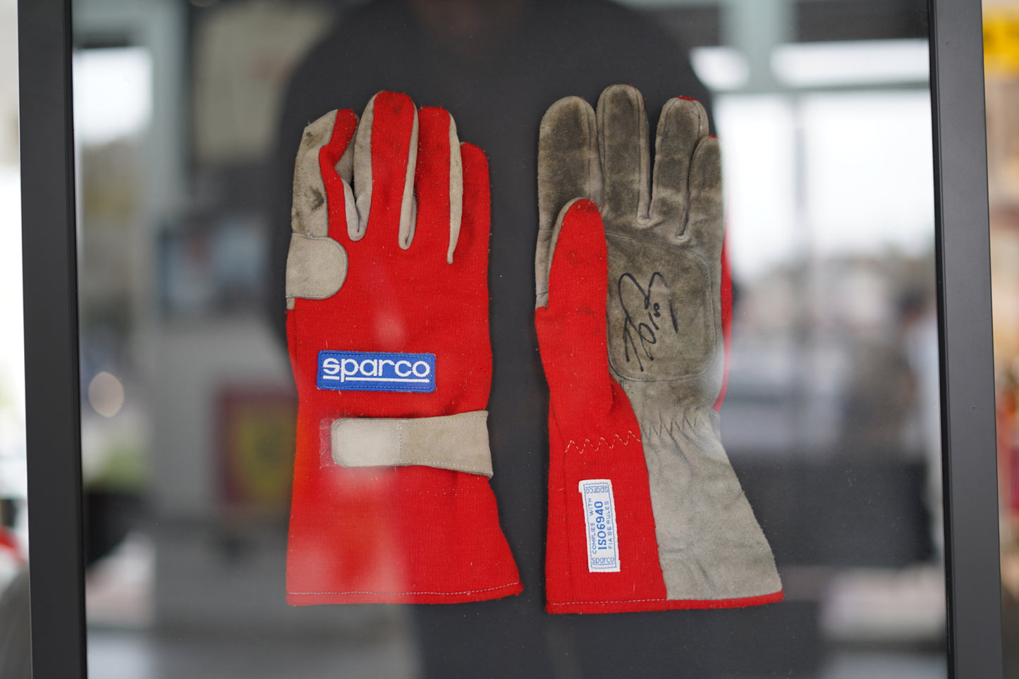 Alain Prost Signed used Sparco race used gloves