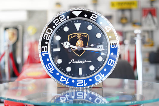 Lamborghini Wall Clock - Blue and Silver