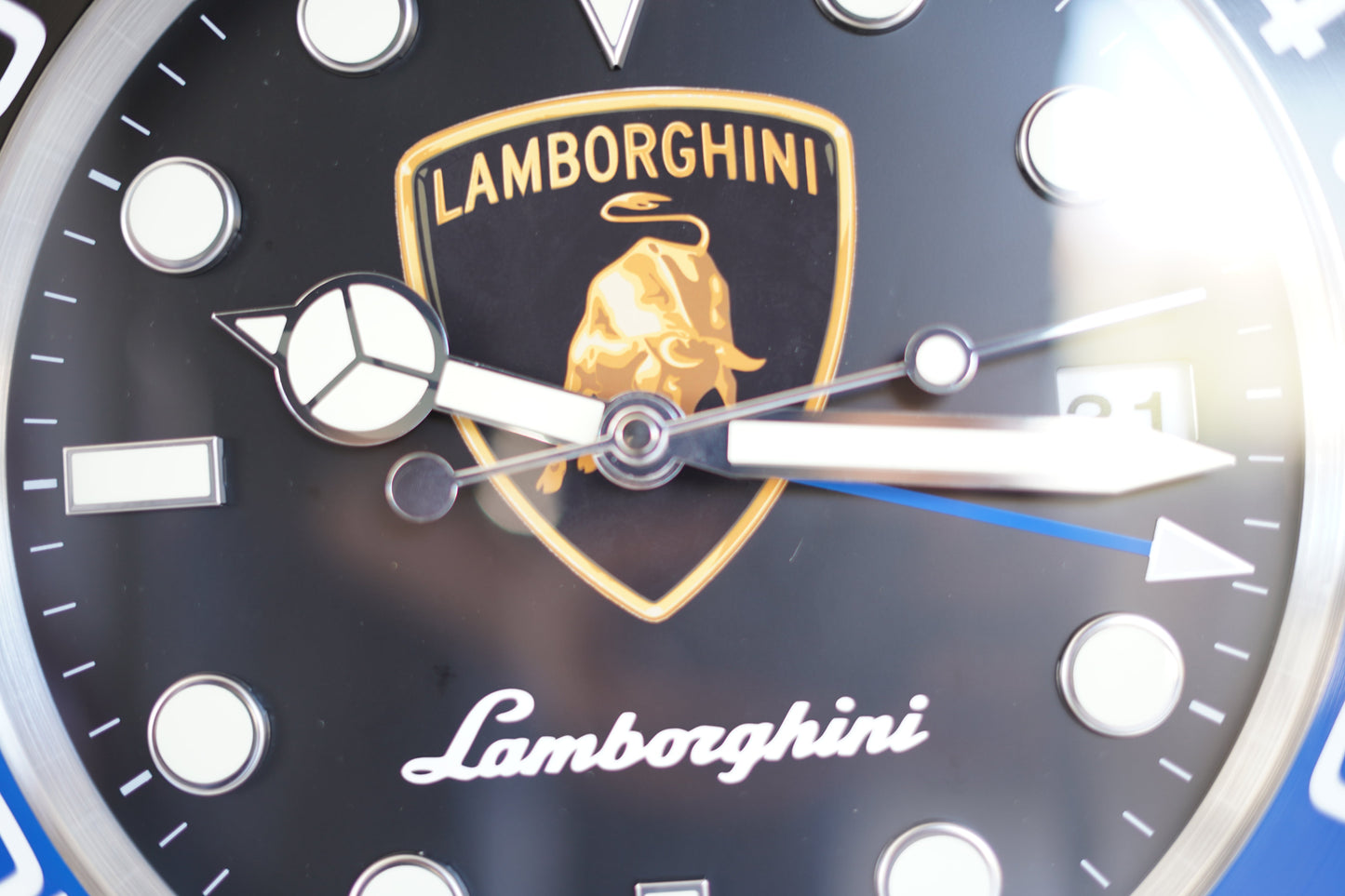 Lamborghini Wall Clock - Blue and Silver