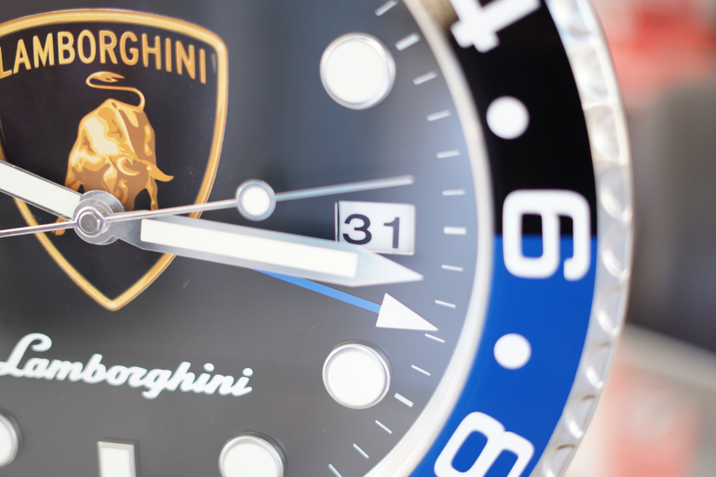 Lamborghini Wall Clock - Blue and Silver