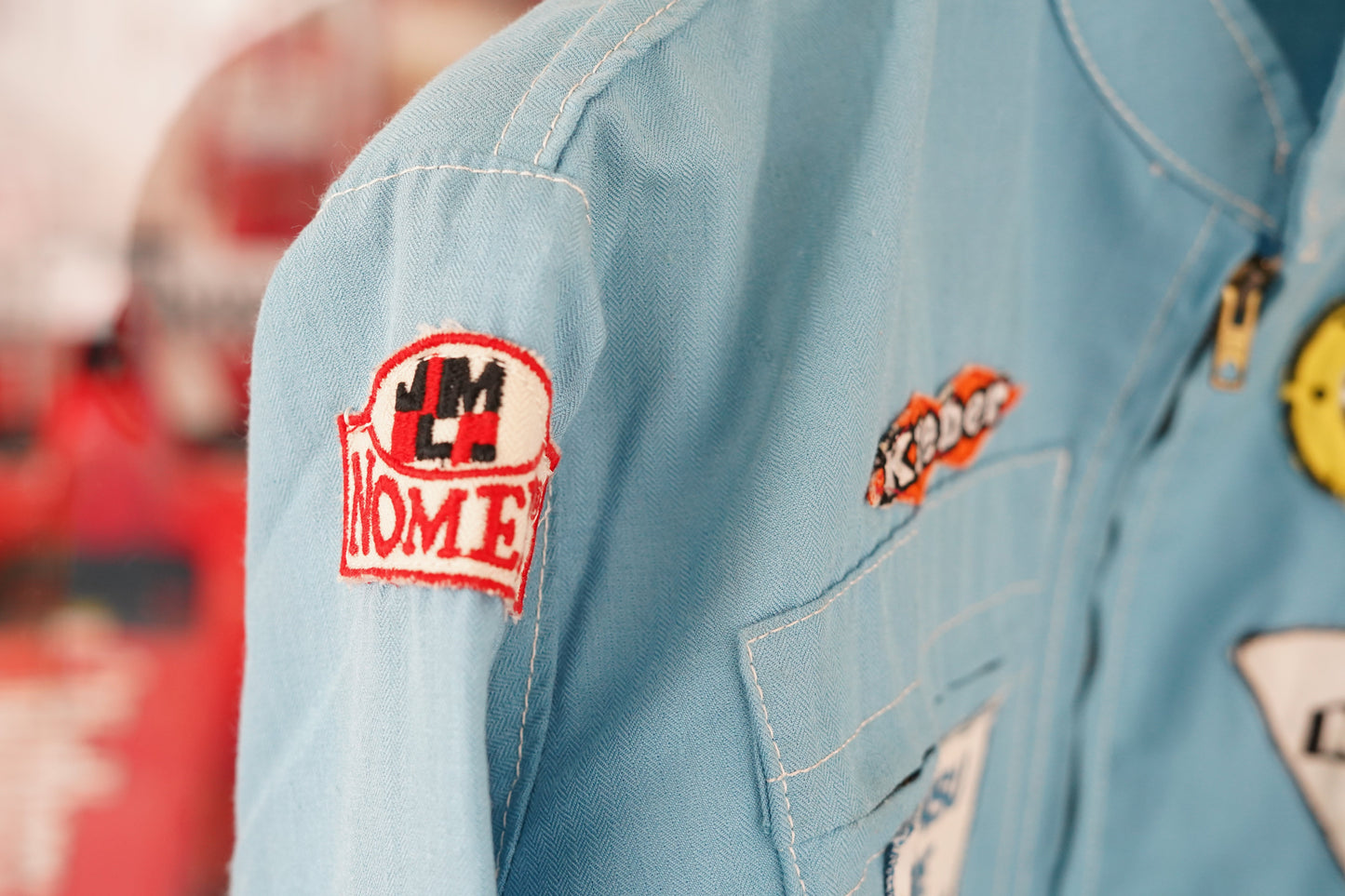 1970s ROBERT FERRY — RACE-WORN DRIVER'S ENSEMBLE