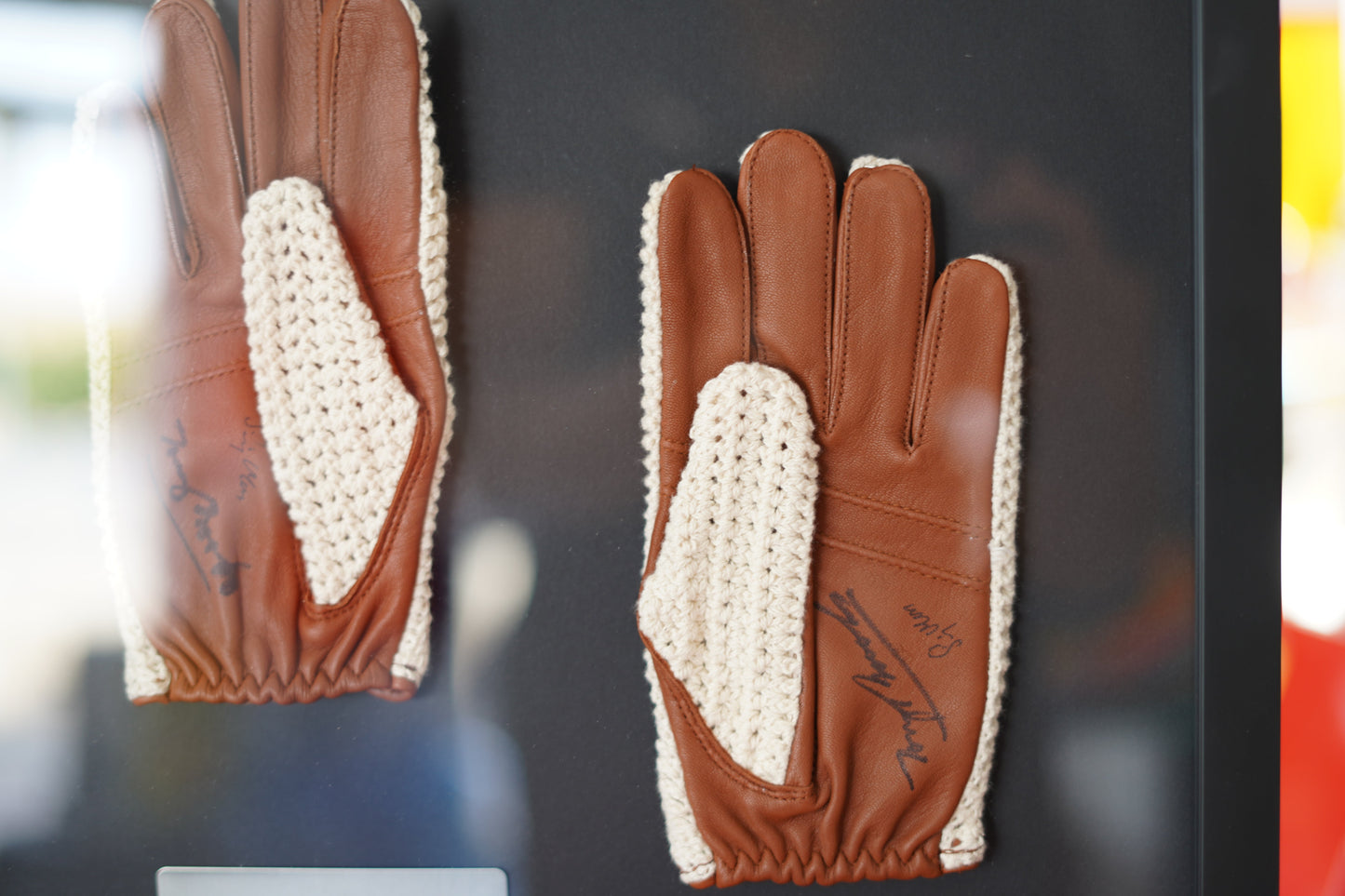 Stirling Moss & Tony Brooks Hand-Signed Leather Driving Gloves