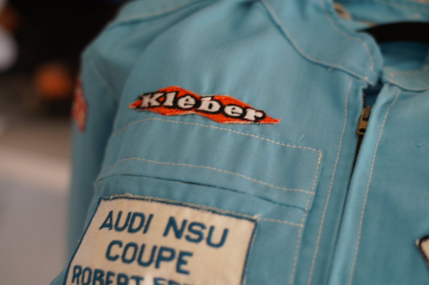1970s ROBERT FERRY — RACE-WORN DRIVER'S ENSEMBLE