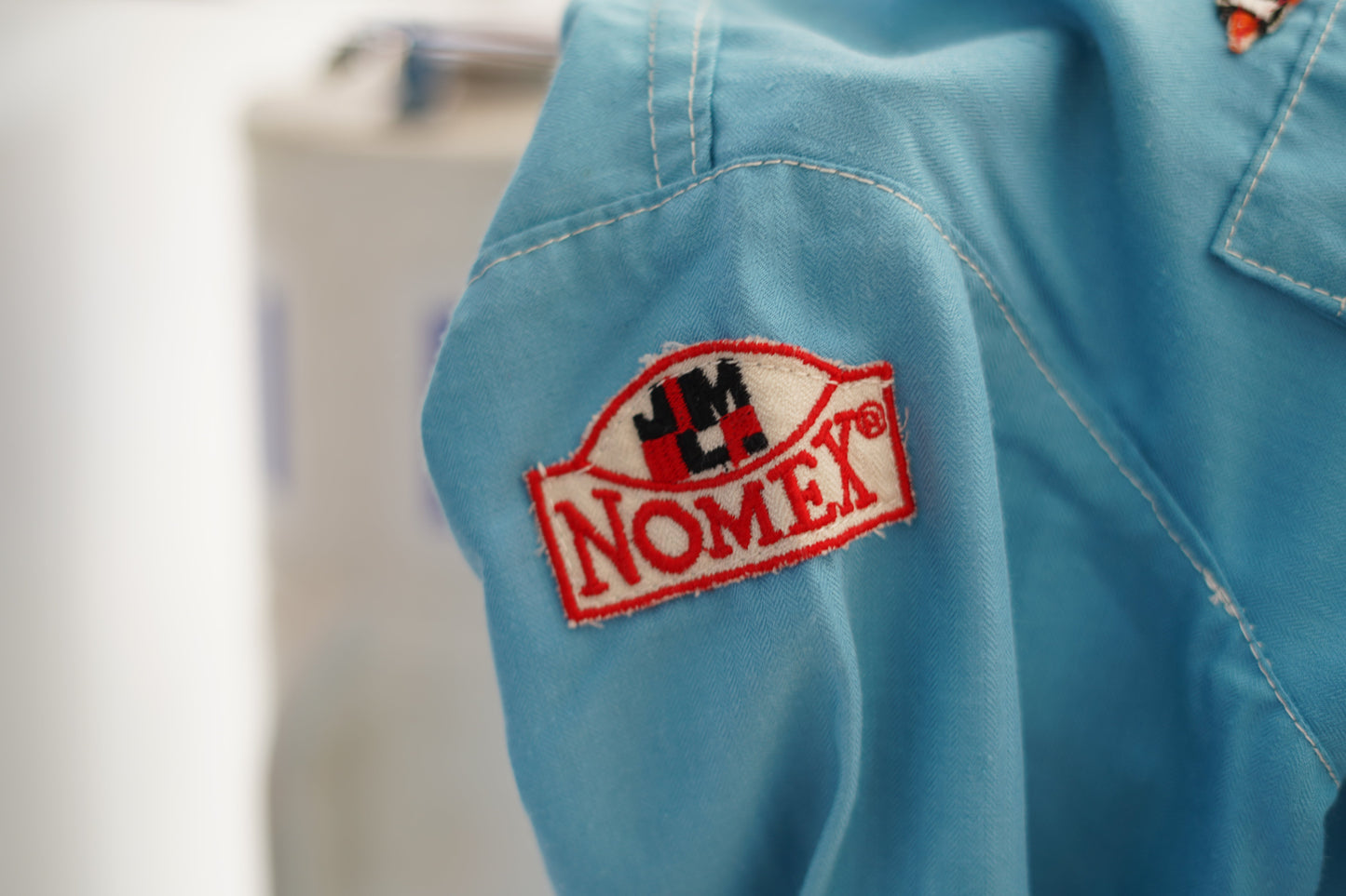 1970s ROBERT FERRY — RACE-WORN DRIVER'S ENSEMBLE