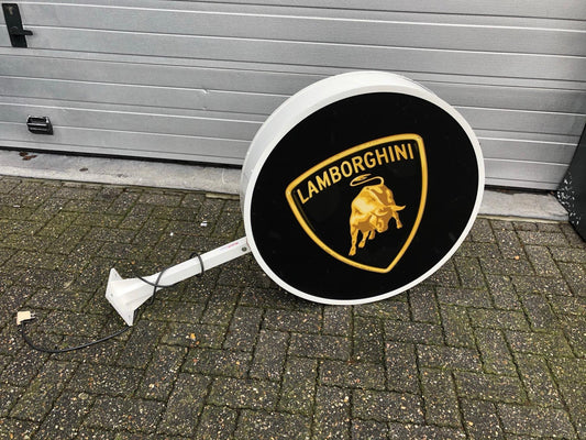 1990s Lamborghini official dealership double side illuminated sign