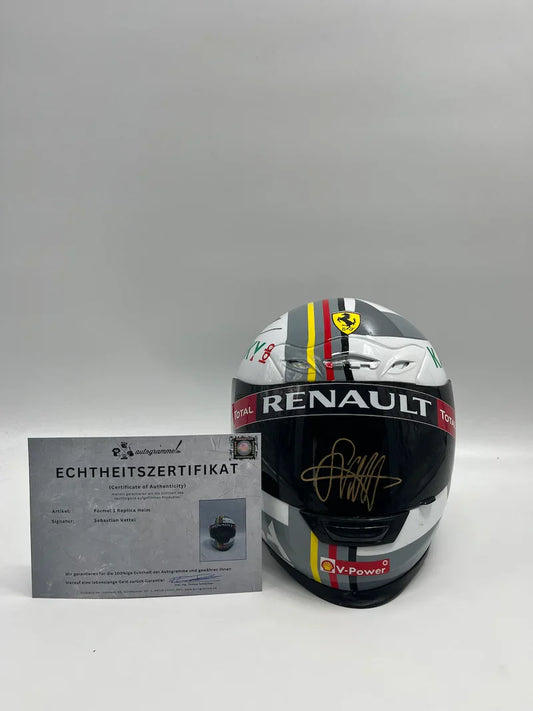 Sebastian Vettel 1:1 Replica F1 Helmet Signed with COA