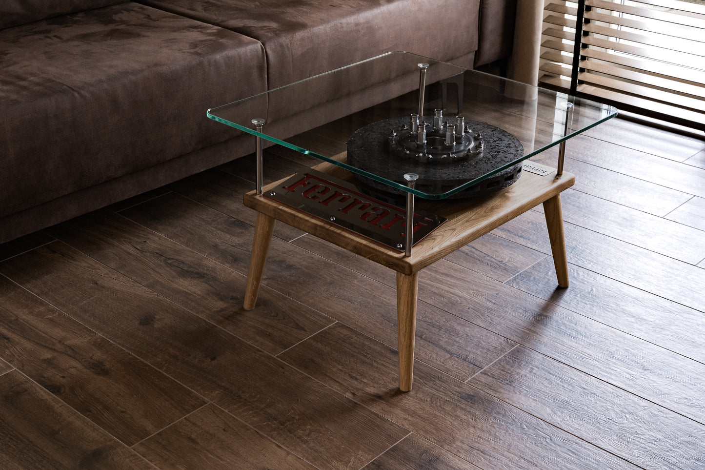 Ferrari Brake Disc Coffee Table with Glass Top