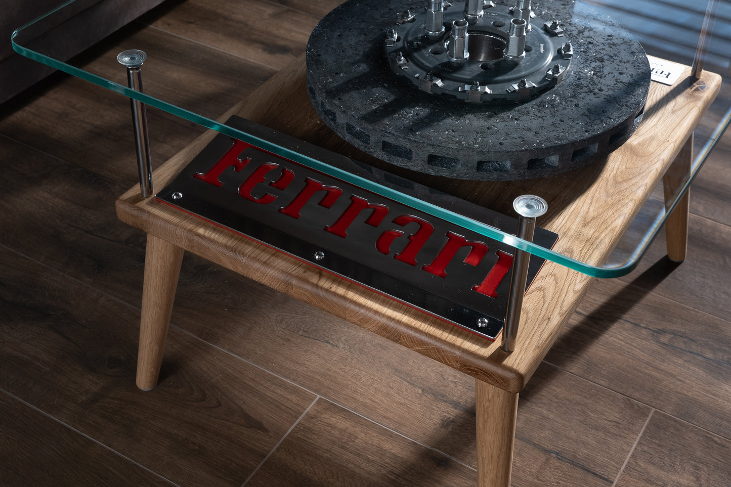Ferrari Brake Disc Coffee Table with Glass Top