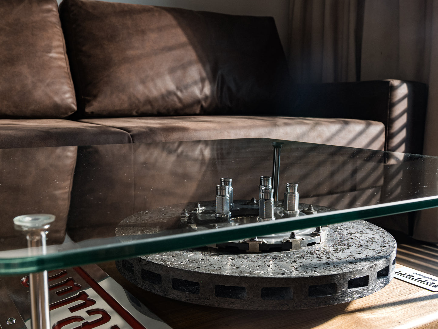Ferrari Brake Disc Coffee Table with Glass Top