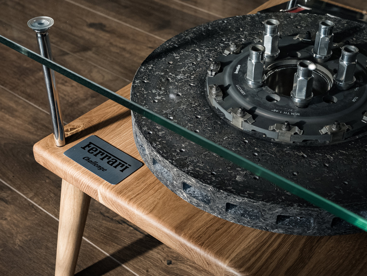 Ferrari Brake Disc Coffee Table with Glass Top