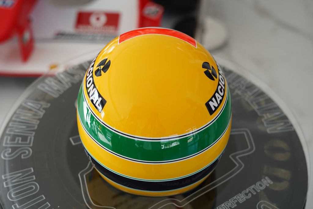 AYRTON SENNA — GENUINE 1993 HELMET VISOR, HAND-SIGNED AND DATED